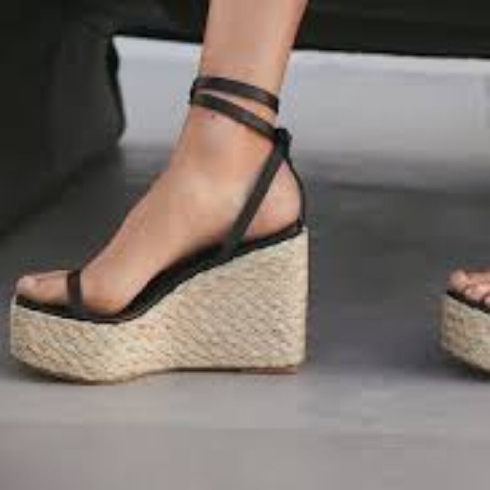 FRAME Le Venice Espadrille Platform Wedge Sandals | 37